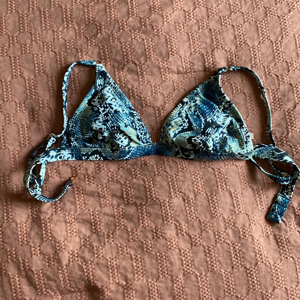 Blue Snakeskin Triangle top